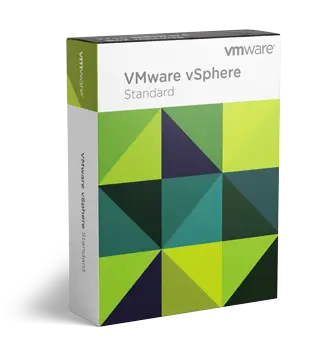 Caja de software y licencia de VMware vSphere Standard para la virtualización de servidores.